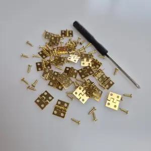금색 미니경첩 20p 드라이버 세트 미니어처 DIY 힌지 브라켓 작은경첩 흰지