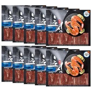 초심 명품 연어 슬라이스 400g x 10개 대용량 강아지간식 육포