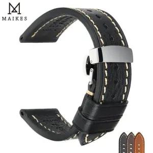 시계줄조절 MAIKES 수제 시계 밴드 MONTBLANC Tudor 튜더 Watchbands 나비 버클 팔찌 암소 가죽 스트랩