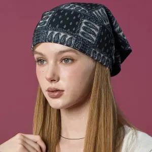 [KOLEAT]도톰 자외선차단 반다나 보헤미안 헤어두건 손수건 [BLACK] 가을 겨울 ver.