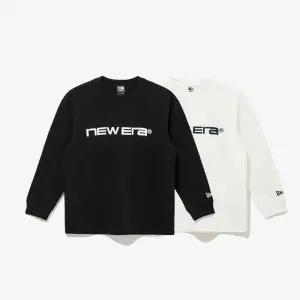 [뉴에라키즈](대구신세계)[키즈] 에센셜 로고 롱 슬리브 2팩 오프 화이트/블랙 14863854