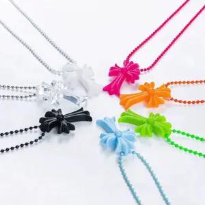 실리콘 목걸이 펜던트 패션 실리크롬 크로스 쥬얼리 컬러플 십자가목 복고풍 힙합