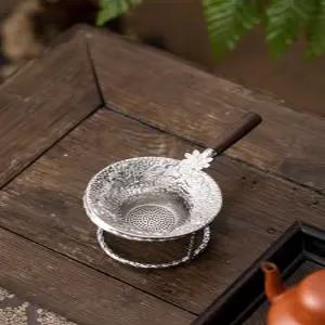 순수 주석 연꽃 스트레이너 망 차 거름망 티 구리 차우리기