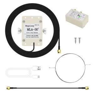 HAMGEEK MLA-30 플러스 0.5-30MHz 링 액티브 수신 안테나 SDR 루프 저소음 중간 단파 라디오 짧은 MLA30