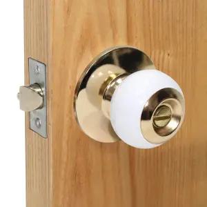 3-2 공구생활 국산 원형 도어락 6502 화이트 욕실용 방문 손잡이 화장실 문고리