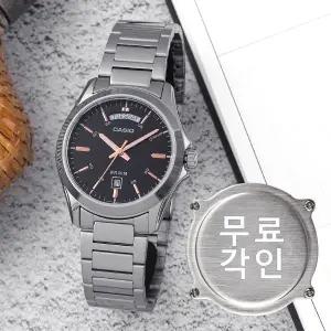 [카시오]무료각인 카시오 MTP-1370D-1A2 클래식라운드 데이데이트 정장 남자 메탈 시계 c