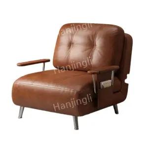 소파베드 접이식 싱글 의자 발코니 쇼파 베드 1인 가죽 침대 안락체어 확장형 거실 원룸