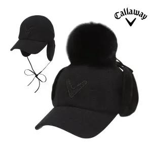 [캘러웨이] 2025 트위드 폼 여성용 이어워머 볼캡 겨울 골프모자 블랙