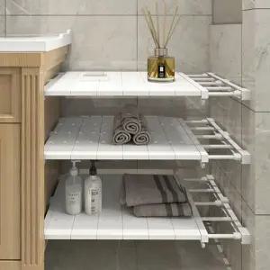 압축선반 수납 다용도실정리 접이식 길이조절 압축봉 옷장 다용도실