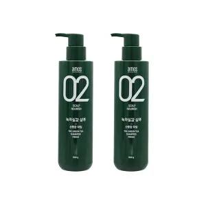 아모스 녹차실감 샴푸 지성 두피용 500g 2개