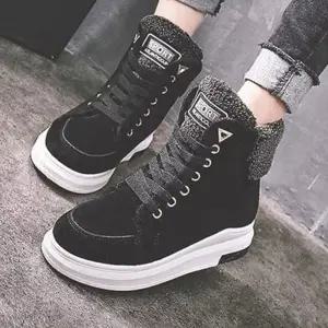 여성 털 방한 하이탑 운동화 후리스 뽀글이 털내피 4cm키높이