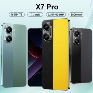 새로운 X7 Pro 스마트폰 5G 7.3HD 듀얼 SIM 카드 22G+2TB 휴대폰 8000mAh 안드로이드 글로벌 버전 휴대폰