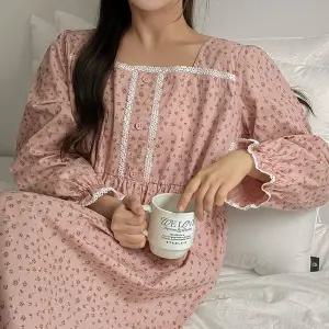 [공구우먼] [제작] 사랑스러워 플라워 파자마 원피스 84490 빅사이즈 여성의류