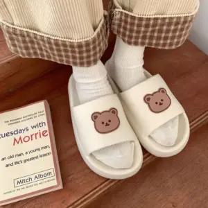 곰돌이 슬리퍼 학교 회사 사무실 푹신 쿠션 캐릭터