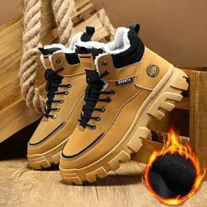 남성 털 워커 키높이 안감 데일리 남성 겨울 워커 부츠 레이스업 방한 방한화 패딩 앵클 하이 신발