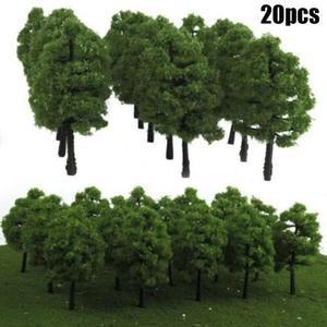 20Pcs 3.5CM 미니 모델 나무 마이크로 조경 장식 기차 레이아웃 액세서리 DIY 플라스틱 철도 1:100