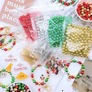 크리스마스 키링 팔찌 만들기 30세트 열쇠고리 DIY 키트 재료 공예 대용량