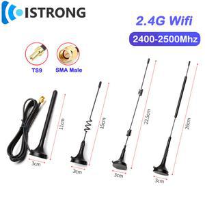 12dbi 와이파이 지그비 야외 안테나 부스터 TS9 블루투스 신호 2 4GHz 무지향성 장거리 빨판 SMA
