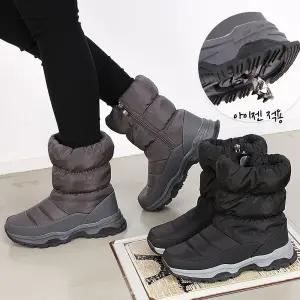 보니테 한겨울 필수템 여성 퍼안감 방한 패딩부츠 아이젠 미끄럼방지 털부츠