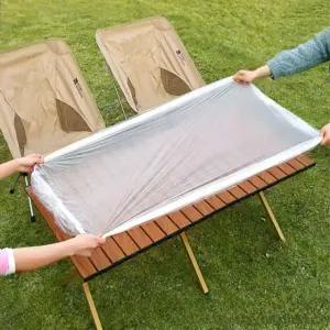 스마트 캠핑 테이블보 커버 고무줄 비닐 식탁보 중형 90x60 95x55 화이트 투명