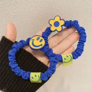 [콩심팥심]똥머리 패션소품 헤어악세사리 파랑 스마일 헤어