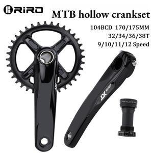 RIRO XT MTB 크랭크셋 스퀘어 홀 170mm 알루미늄 합금 연결봉 104BCD 산악 자전거 체인링 32T/34T/36T/38T