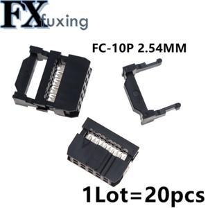 FC-10p IDC 소켓 피치 2.54mm JTAG ISP 플러그 커넥터, 더블 로우 암 2x5 핀 10 10P, 케이블용 DC3 박스 헤
