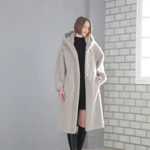 12FAUX FUR롱 후드가디건