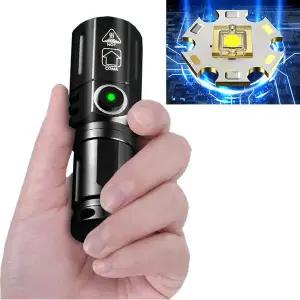 [콩심팥심]미니 야외 멀티 LED 충전식 줌 손전등 랜턴 후레쉬