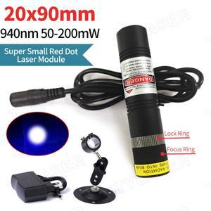 집중 가능 20x90mm 유리 렌즈 940nm 50mW 100mW 초소형 적외선 도트 레이저 라운드 스팟 및 포인트 장거리