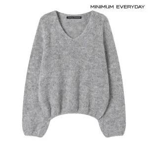 [롯데백화점]미니멈 [미니멈 에브리데이]슬리브 브이넥 루즈핏 긴팔 니트 (EB4KT004D)
