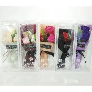 장미 비누꽃 꽃다발(3송이+포장+플라워박스)