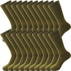 10쌍 남성 군용 양말 육군 녹색 크루 부츠 군인 경찰관 작업 스포츠용 따뜻한