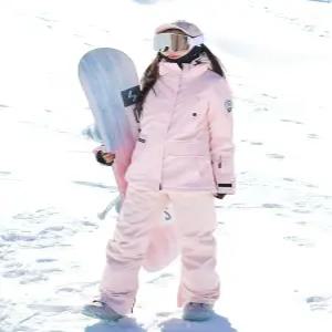 MUTUSNOW 여자 스키복 상의에 원피스 보온 스노보드 점프슈트 스노우보드 남색