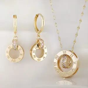 루이델라 14K 18K 목걸이 귀걸이 1+1 세트 여성 심플 데일리 조이 금 목걸이 원터치 귀걸이 여자친구 선물