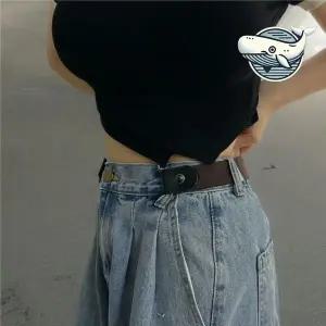 편한 버클없는 프리 벨트 탄력 뛰어난 브라운