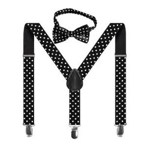 서스펜더키즈멜빵 땡땡이 어린이 멜빵 블랙