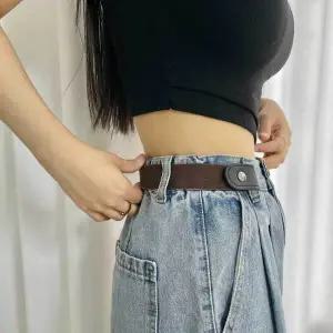 브라운 노버클 벨트 여성밴딩 여성 허리띠 남성