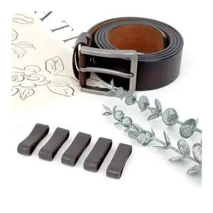 부속품 갈색 가죽 고리 벨트 5개입 끈 허리띠