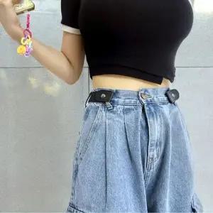 밴딩 블랙 늘어나는 버클없는 탄성 벨트 노버클