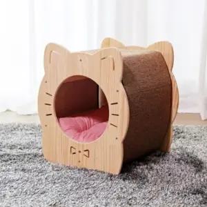 고양이 집 천연목재 고양이 하우스 캣 하우스 (WF6189B)