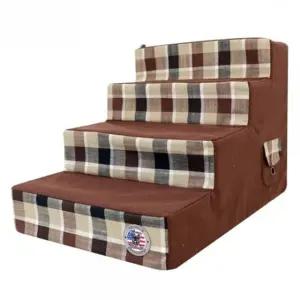 강아지 메가런던체크 스텝 4단 체크브라운 1P 계단 (WF641AA)