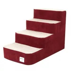 강아지 침대 계단 4단 버건디 1P 애견 관절 보호 스텝 (WF69511)