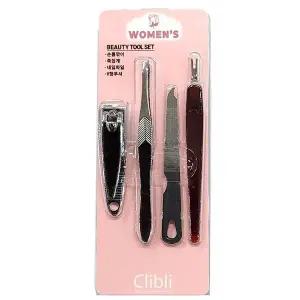 [하프클럽/]손톱가위 족집게 네일파일 V형푸셔 여성 미용세트 4입