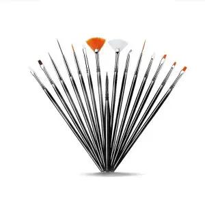 [하프클럽/]부채 라인 포인트 네일아트 젤 아트붓 브러쉬 세트