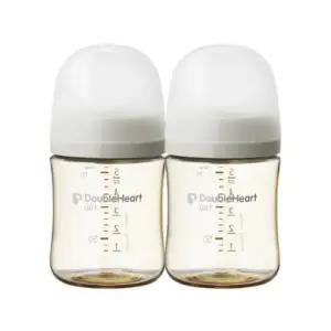 더블하트 아기 젖병 트윈팩 160ml 젖꼭지S, SS 베이지
