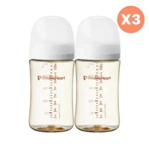 더블하트 젖병 240ml 트윈팩 3개 젖꼭지 6개 화이트