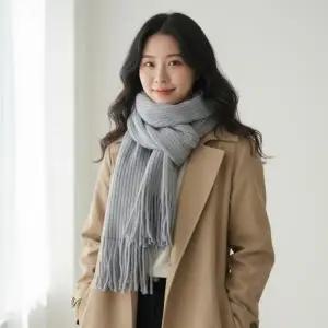 두아프링지 목도리 / 커플목도리 겨울머플러 니트목도리 겨울목도리 방한목도리 스키장 니트워머