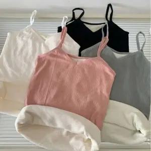 끈 이너 나시 여자 용 민소매 티 기모 안감 겨울 골지