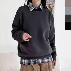 맨투맨 기모 사선 오버핏 티셔츠 1P 여자 커플 겨울